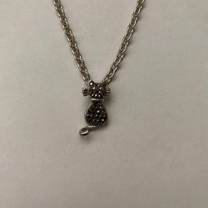 Cat Necklace, Black Jewels, Very Adjustable